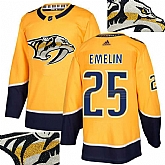 Predators #25 Emelin Gold With Special Glittery Logo Adidas Jersey,baseball caps,new era cap wholesale,wholesale hats